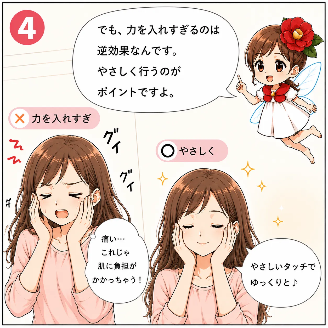 ツバキ油でリラックス♪ やさしいマッサージ習慣 4コマ目